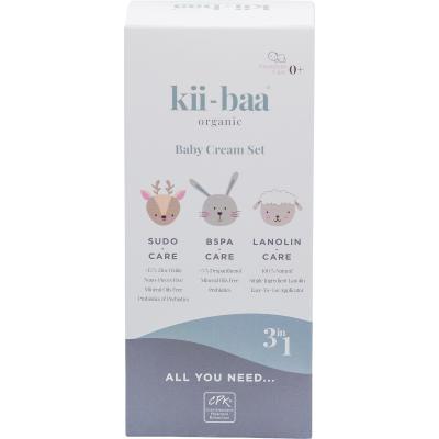 Kii-Baa Organic Baby Cream Set Pacco regalo crema per bambini B5PA-CARE 50 g + crema per bambini SUDO-CARE 50 g + unguento per bambini Lanolin Care 30 g
