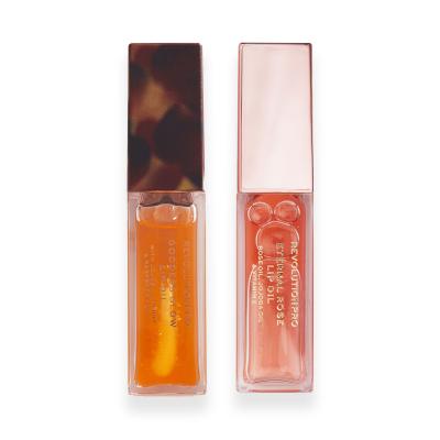 Revolution Pro Glossy Lips Pacco regalo olio labbra Rosa Eterna 8 ml + olio labbra Goddess Glow 8 ml