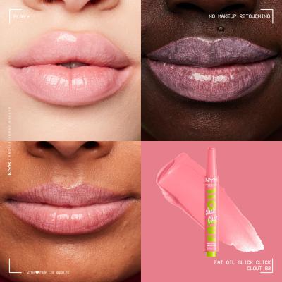 NYX Professional Makeup Fat Oil Slick Click Balsamo per le labbra donna 2 g Tonalità 02 Click Clout