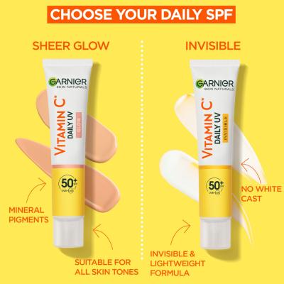 Garnier Skin Naturals Vitamin C Daily UV Invisible SPF50+ Crema giorno per il viso donna 40 ml