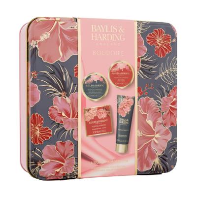 Baylis & Harding Boudoire Tropical Paradise Luxury Pamper Tin Pacco regalo burro corpo 50 ml + crema doccia 50 ml + sapone 50 g + crema mani e unghie 50 ml + scatola di latta