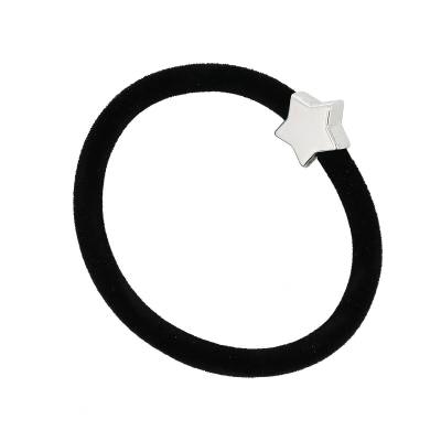 By Eloise London Velvet Silver Star Black Elastico per capelli 1 pz Tonalità Black