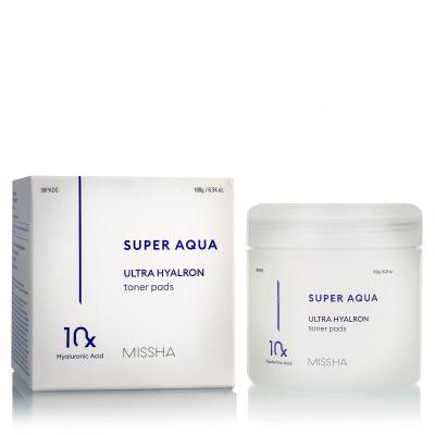 Missha Super Aqua Ultra Hyalron Toner Pads Salviettine detergenti 90 pz