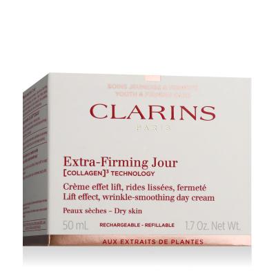 Clarins Extra-Firming Jour Lift Effect, Wrinkle Smoothing Day Cream Crema giorno per il viso donna Ricaricabile 50 ml