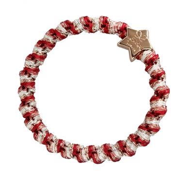 By Eloise London Woven Gold Star Elastico per capelli donna 1 pz Tonalità Candy Cane