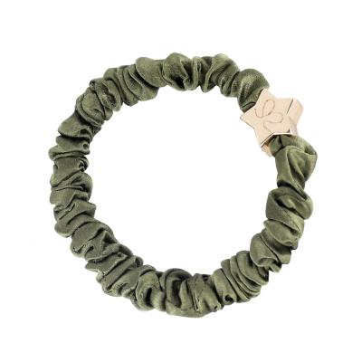 By Eloise London Skinny Silk Scrunchie Gold Star Elastico per capelli donna 1 pz Tonalità Olive Green
