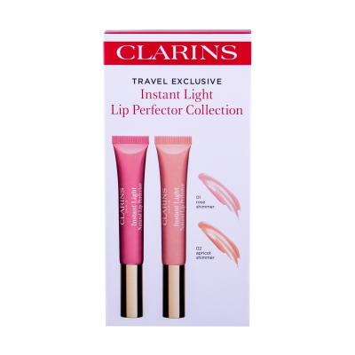 Clarins Instant Light Lip Perfector Collection Pacco regalo lucidalabbra Instant Light 12 ml + lucidalabbra Instant Light 12 ml 02 Apricot Shimmer