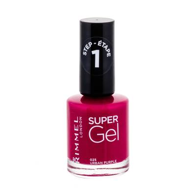 Rimmel London Super Gel STEP1 Smalto per le unghie donna 12 ml Tonalità 025 Urban Purple