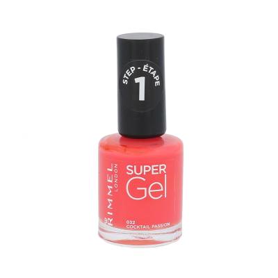 Rimmel London Super Gel STEP1 Smalto per le unghie donna 12 ml Tonalità 032 Cocktail Passion