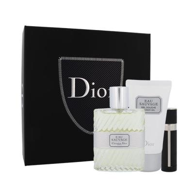 Dior Eau Sauvage Pacco regalo Eau de Toilette 100 ml + doccia gel 50 ml + Eau de Toilette per refil 3 ml