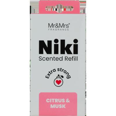 Mr&amp;Mrs Fragrance Niki Refill Citrus &amp; Musk Deodorante per auto Ricarica 1 pz