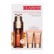 Clarins Double Serum & Extra-Firming Age-Defying Set Pacco regalo siero per la pelle Double Serum 50 ml + crema per la pelle giorno Extra-Firming Day 15 ml + crema per la pelle notte Extra-Firming Night 15 ml + siero per gli occhi Double Serum Eye 0.9 ml