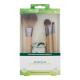 EcoTools Brush The Core Five Pennelli make-up donna pennello da trucco per cipria affusolato 1 pz + pennello da trucco per guance arrotondato 1 pz + Pennello da trucco per ombre diffuse 1 pz + pennello da trucco per eyeliner piatto 1 pz + spugnetta d