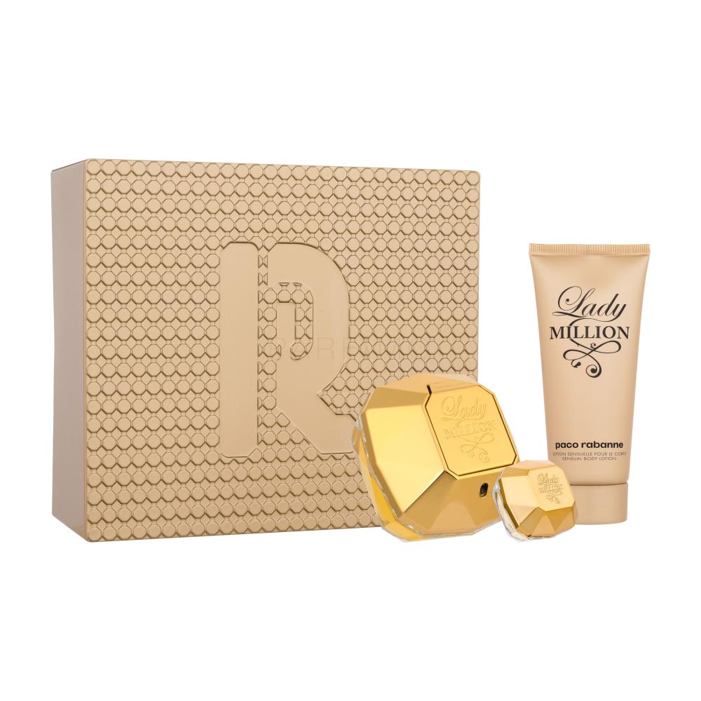 Paco Rabanne Lady Million Pacco regalo eau de parfum 80 ml + latte corpo 100 ml + eau de parfum 5 ml