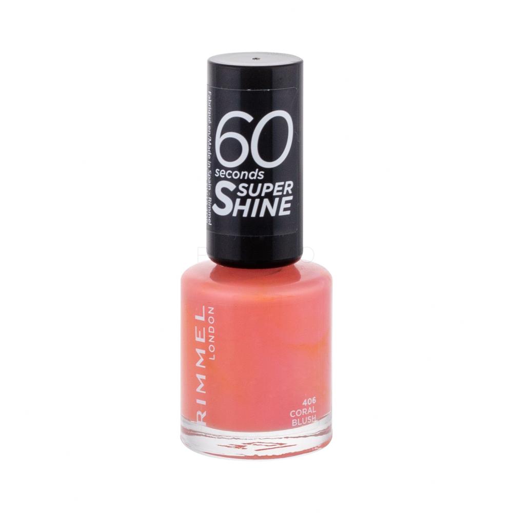 Rimmel London 60 Seconds Super Shine Smalto per le unghie donna 8 ml Tonalità 406 Coral Blush