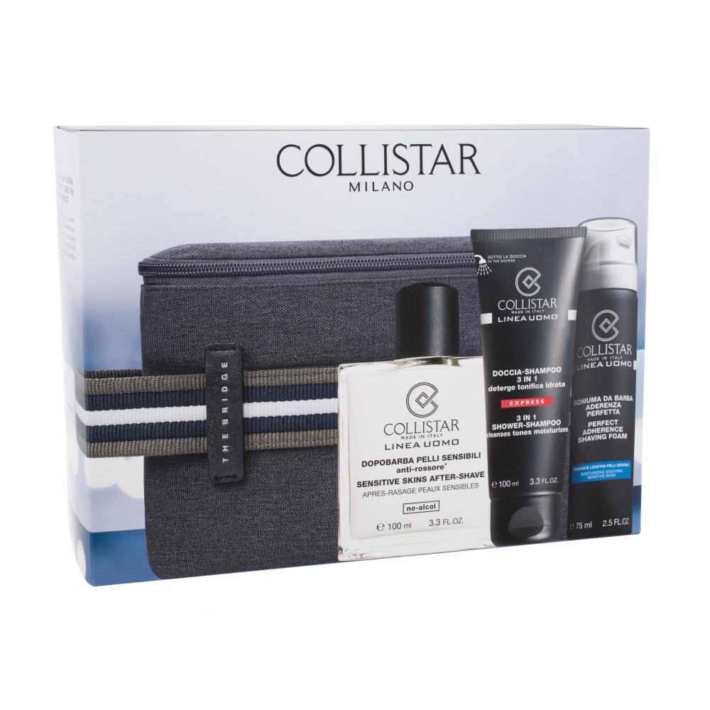 Collistar Uomo Pacco regalo doccia gel 100 ml + balsamo dopobarba 100 ml +  schiuma da barba 75 ml + trousse The Bridge