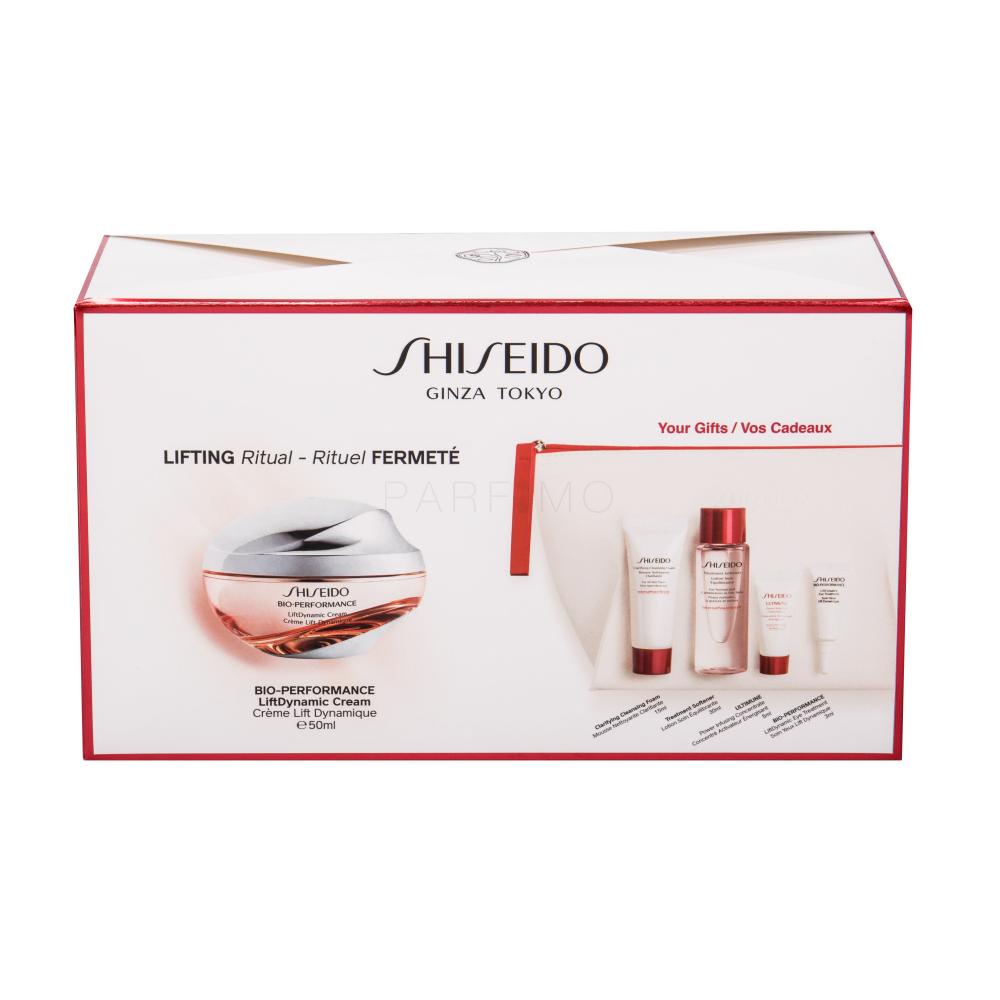 Shiseido Bio-Performance LiftDynamic Cream Pacco regalo crema viso giorno 50 ml + mousse detergente 15 ml + tonico 30 ml + siero 5 ml + contorno occhi 3 ml + trousse