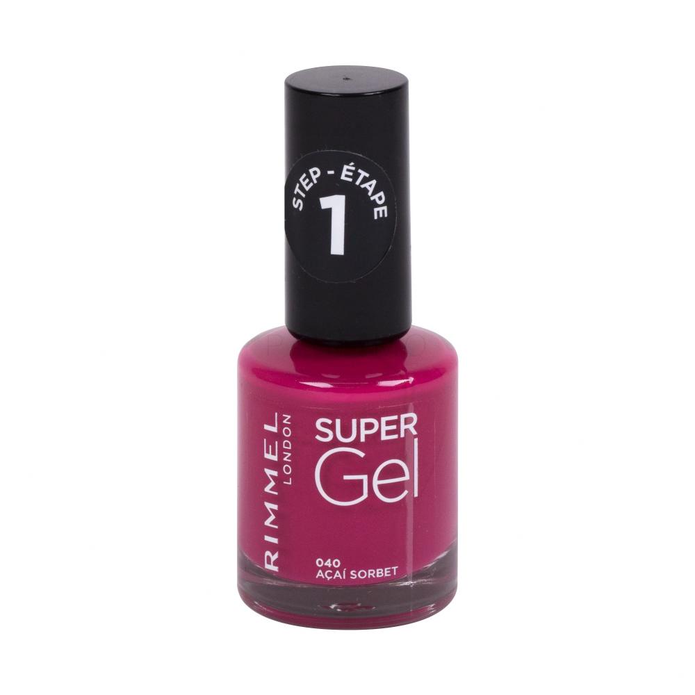 Rimmel London Super Gel STEP1 Smalto per le unghie donna 12 ml Tonalità 040 Acai Sorbet