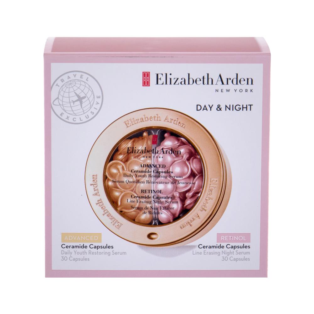 Elizabeth Arden Ceramide Daily Youth Restoring Travel Kit Pacco regalo siero giorno viso in capsule 30 x 14 ml + siero notte in capsule 30 x 14 ml