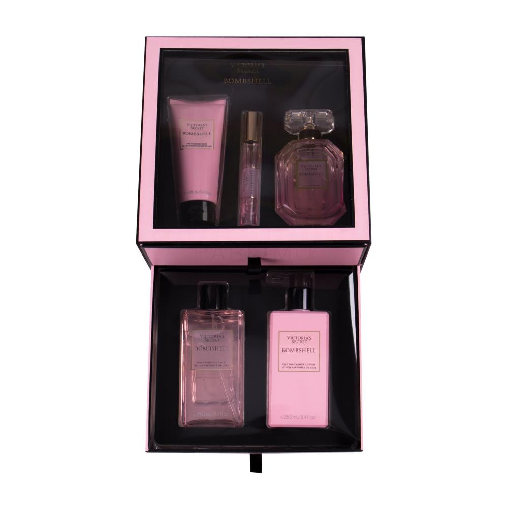 Victoria´s Secret Bombshell Pacco regalo eau de parfum 100 ml + eau de parfum rollon 7 ml + doccia gel 100 ml + spray nutriente per il corpo 250 ml + latte per il corpo 250 ml