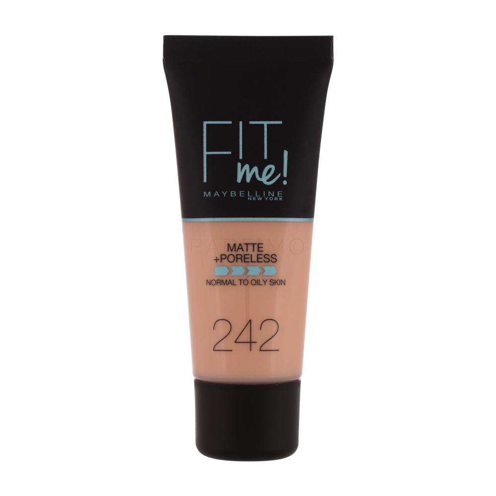 Maybelline Fit Me! Matte + Poreless Fondotinta donna 30 ml Tonalità 242 Light Honey
