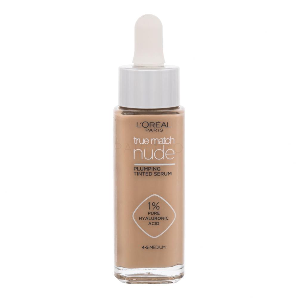 L'Oréal Paris True Match Nude Plumping Tinted Serum Fondotinta donna 30 ml Tonalità 4-5 Medium