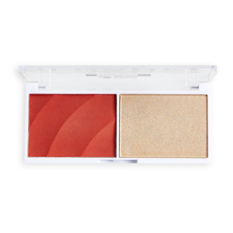 Revolution Relove Colour Play Blushed Duo Blush & Highlighter Contouring  palette donna 5,8 g Tonalità Daydream