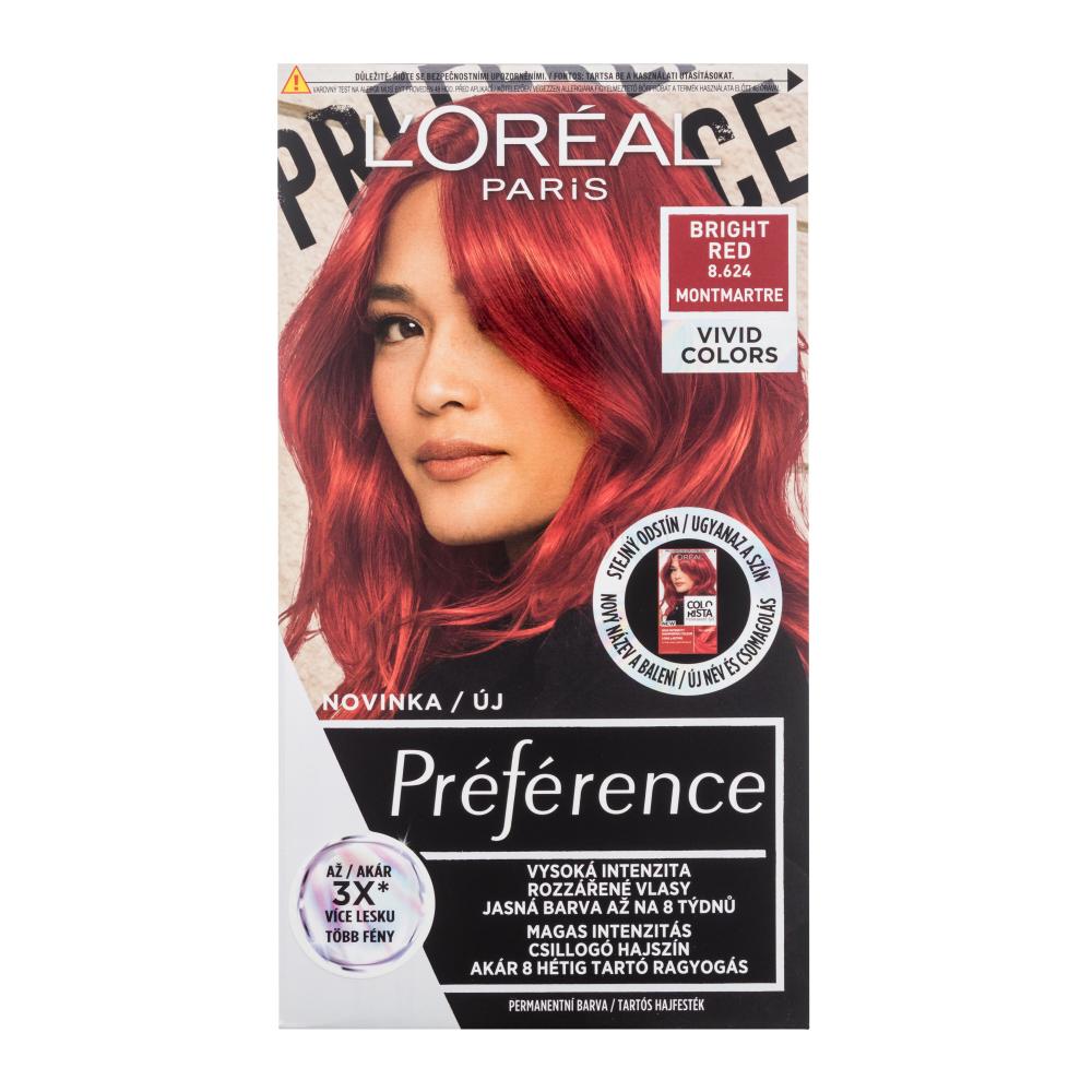 L'Oréal Paris Préférence Vivid Colors Tinta capelli donna 60 ml Tonalità 8.624 Bright Red