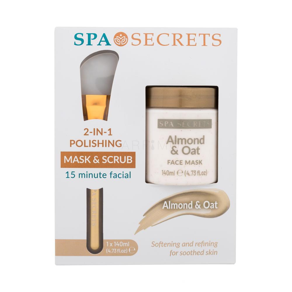 Xpel Spa Secrets Almond & Oat 2-in-1 Polishing Face Mask Pacco regalo maschera viso Spa Secrets Mandorla & Avena 140 ml + applicatore