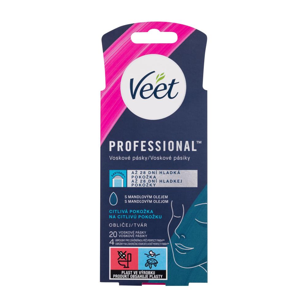 Veet Professional Wax Strips Face Sensitive Skin Prodotti depilatori donna 20 pz