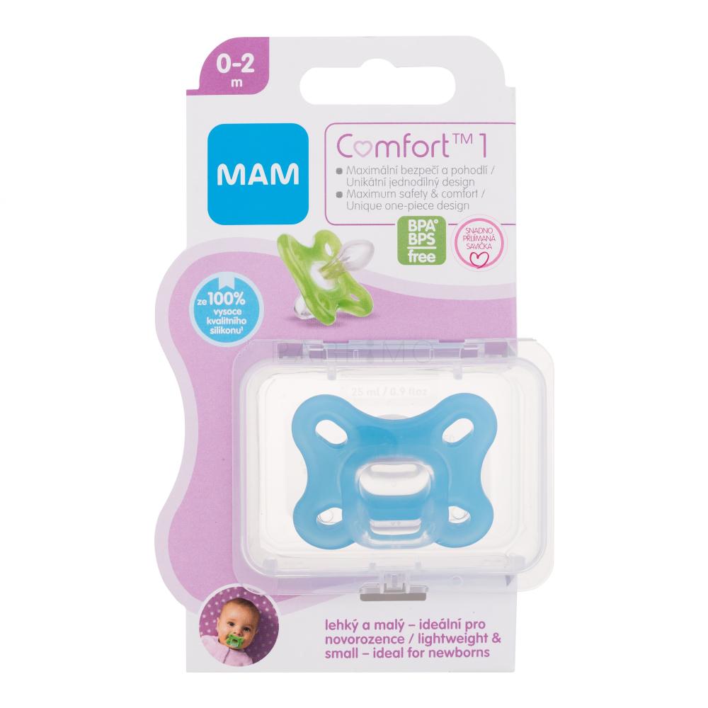 MAM Comfort 1 Silicone Pacifier 0-2m Blue Ciuccio bambino 1 pz