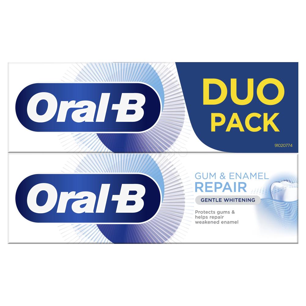 Oral-B Gum & Enamel Repair Gentle Whitening Dentifricio 2x75 ml