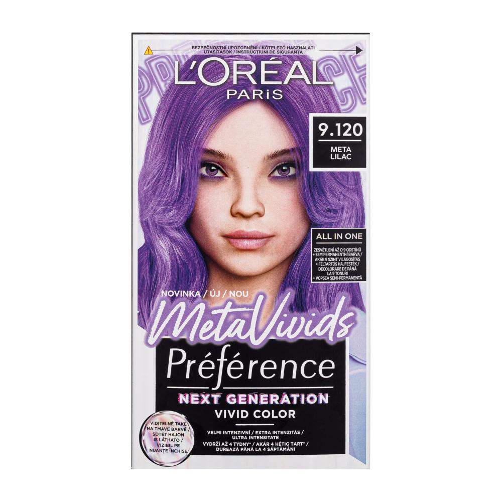 L'Oréal Paris Préférence Meta Vivids Tinta capelli donna 75 ml Tonalità 9.120 Meta Lilac