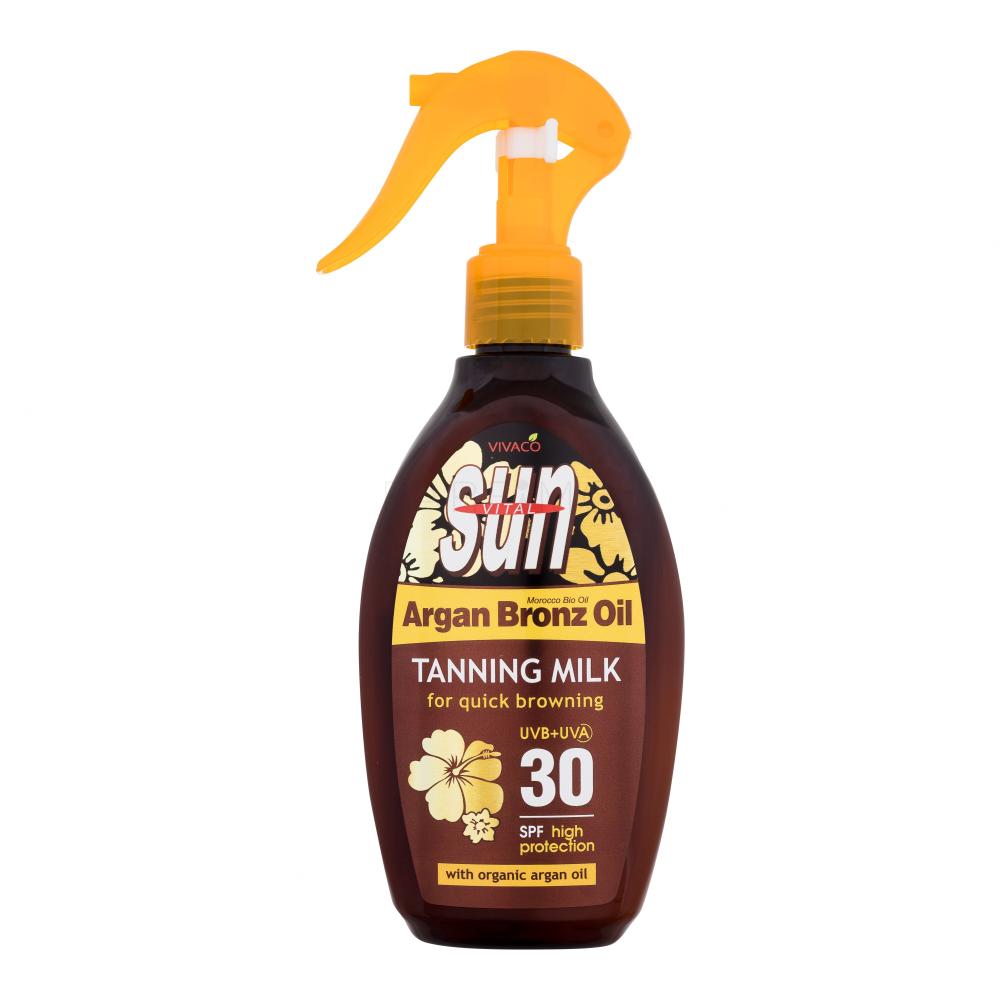 Vivaco Sun Argan Bronz Oil Tanning Milk SPF30 Protezione solare corpo 200 ml