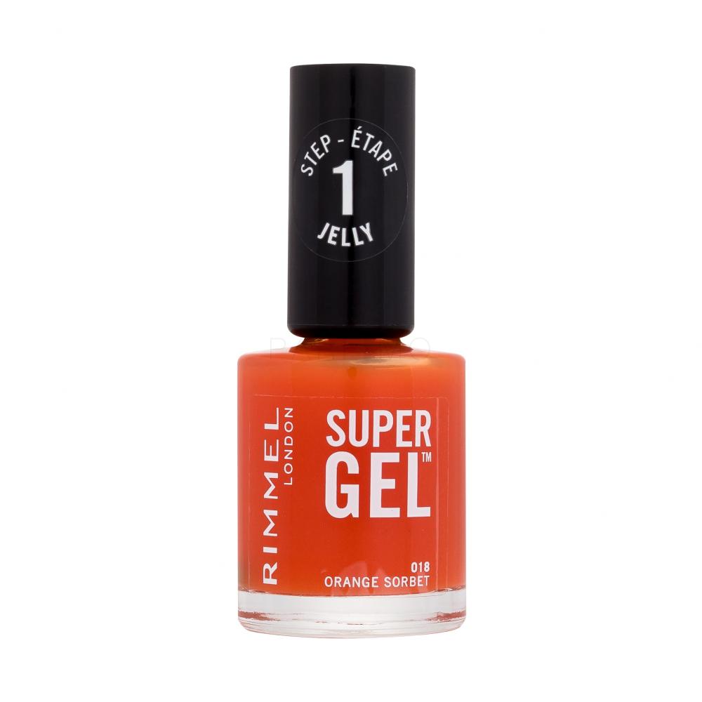 Rimmel London Super Gel STEP1 Smalto per le unghie donna 12 ml Tonalità 018 Orange Sorbet
