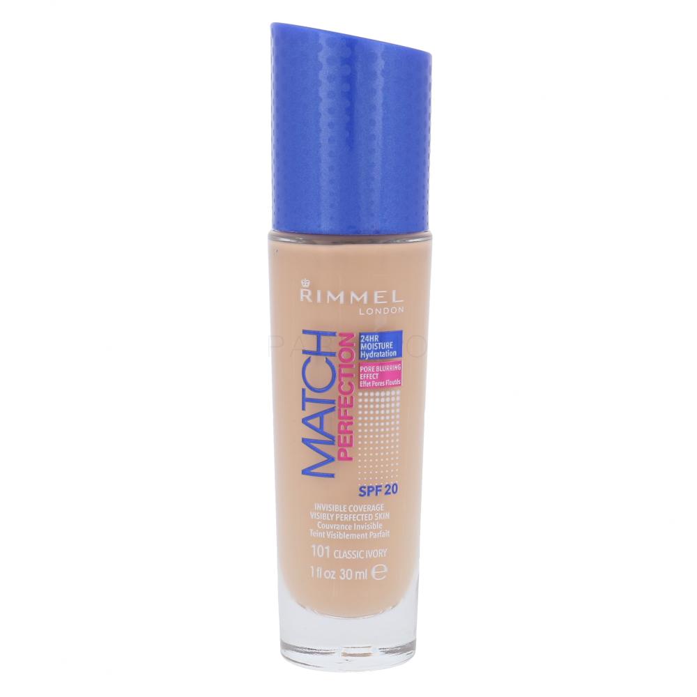 Rimmel London Match Perfection SPF20 Fondotinta donna 30 ml Tonalità 101 Classic Ivory