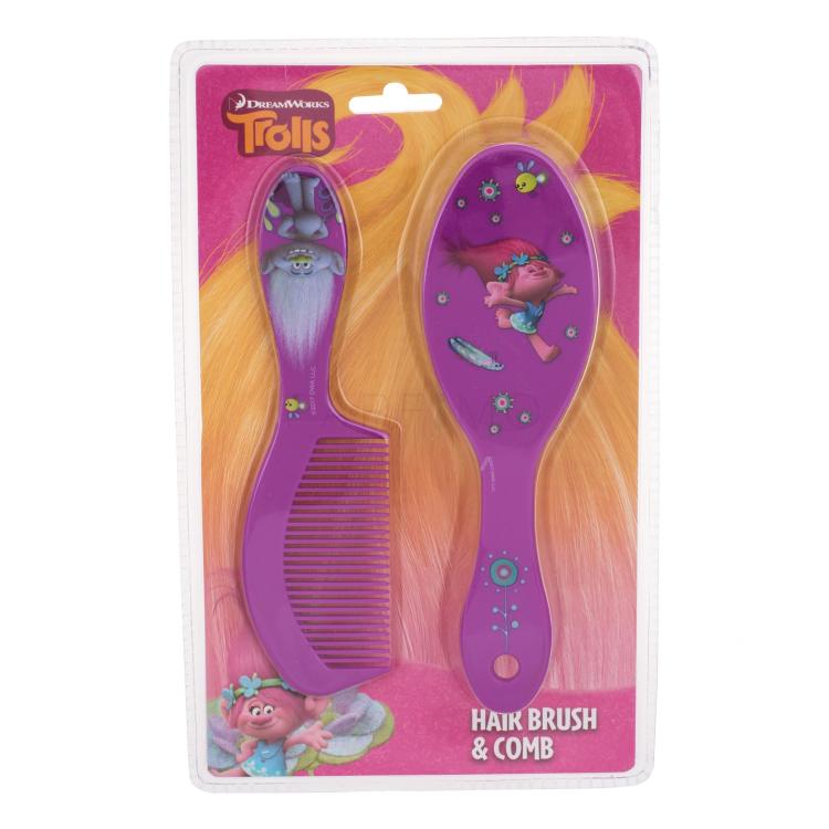 DreamWorks Trolls Pacco regalo spazzola per capelli 1 ks + pettine 1 pz