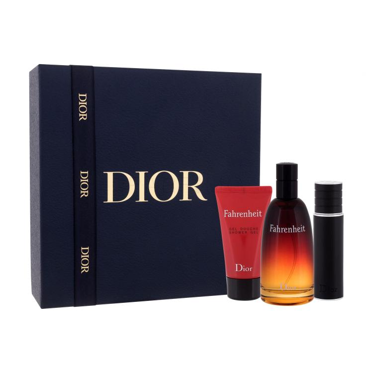 Christian Dior Fahrenheit Pacco regalo Eau de Toilette 100 ml + doccia gel 50 ml + Eau de Toilette ricarica 10 ml