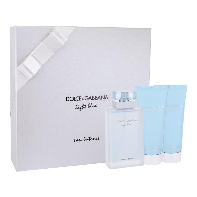 Dolce&amp;Gabbana Light Blue Eau Intense Pacco regalo Eau de Parfum 100 ml + crema per la pelle 100 ml + doccia gel 100 ml