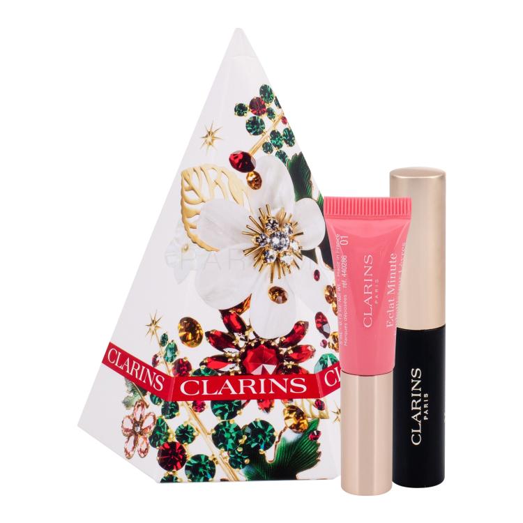 Clarins Mascara Supra Volume Pacco regalo mascara 3,5 ml + toning balsamo Instant Light Natural Lip Perfector 5 ml 01 Rose Shimmer