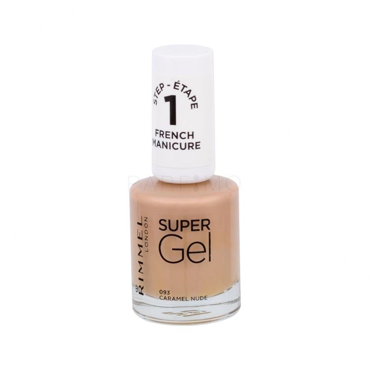 Rimmel London Super Gel French Manicure STEP1 Smalto per le unghie donna 12 ml Tonalità 093 Caramel Nude