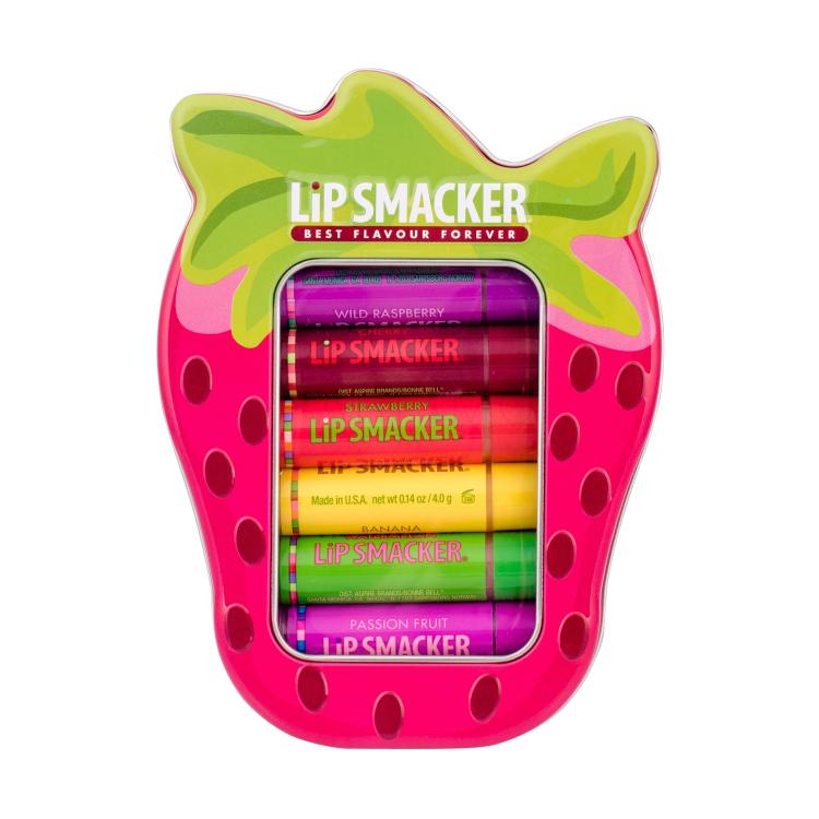 Lip Smacker Fruit Strawberry Pacco regalo balsamo per le labbra 6 x 4 g + scatola in metallo