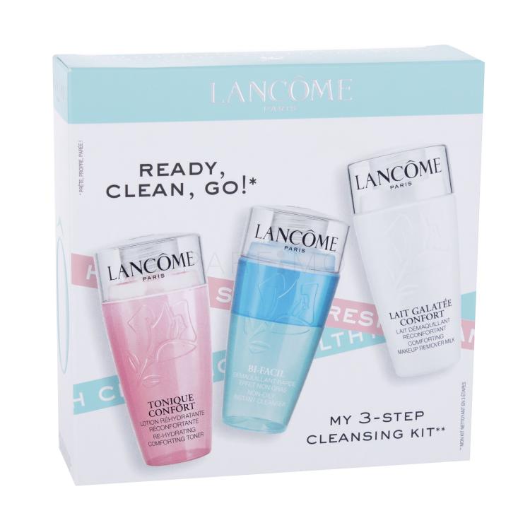 Lancôme Galatée Confort Pacco regalo latte detergente Lait Galatée Confort 75 ml + acqua detergente Tonique Confort 75 ml + struccante per occhi Bi-Facil 75 ml