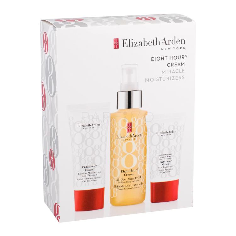 Elizabeth Arden Eight Hour Cream All-Over Miracle Oil Pacco regalo olio idratante 100 ml + trattamento giornaliero della pelle 15 ml + crema mani 30 ml