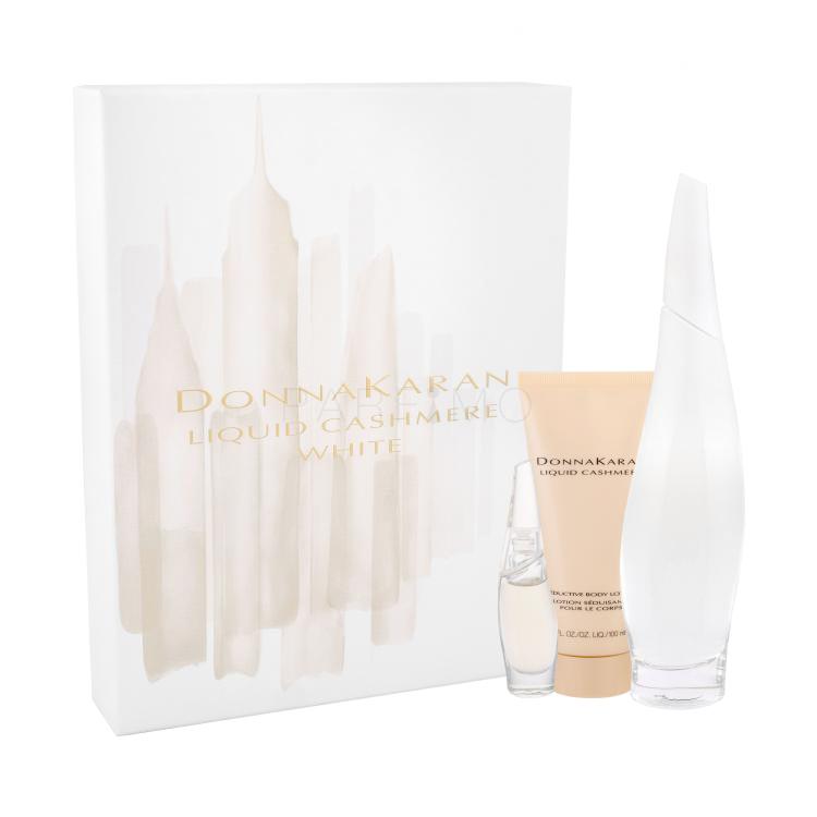 DKNY Liquid Cashmere White Pacco regalo eau de parfum 100 ml + eau de parfum 7 ml + lozione per il corpo 100 ml