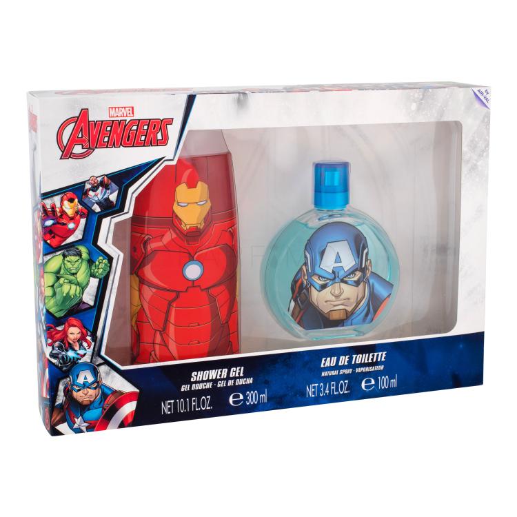 Marvel Avengers Pacco regalo eau de toilette Captain America 100 ml + doccia gel Iron Man 300 ml