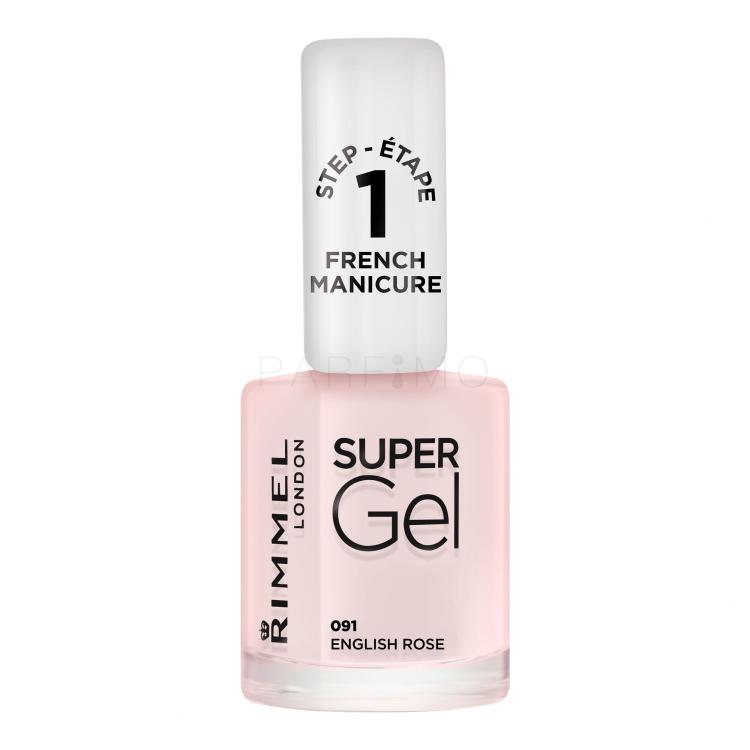 Rimmel London Super Gel French Manicure STEP1 Smalto per le unghie donna 12 ml Tonalità 091 English Rose
