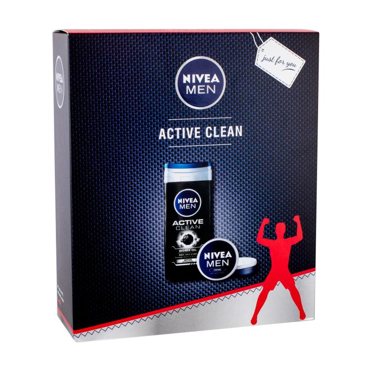 Nivea Men Active Clean Pacco regalo doccia gel 250 ml + crema Men Creme 75 ml