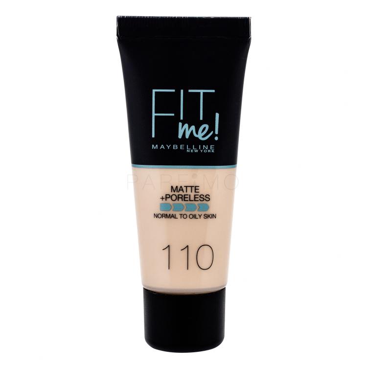 Maybelline Fit Me! Matte + Poreless Fondotinta donna 30 ml Tonalità 110 Porcelain