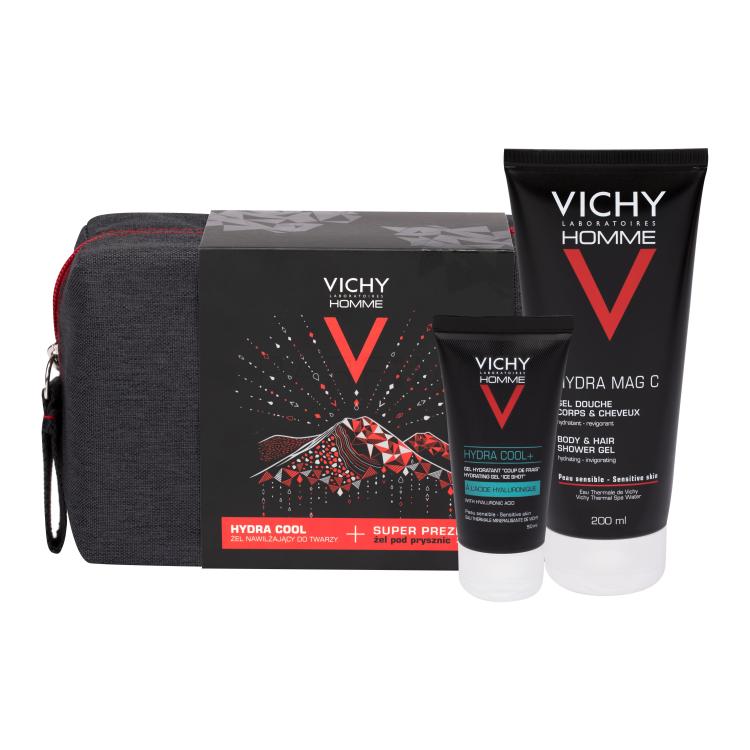 Vichy Homme Hydra Cool+ Pacco regalo gel idratante 50 ml + doccia gel Hydra Mag C 200 ml + trousse